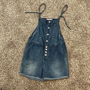 Blue shorts overalls